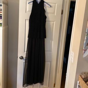 Black lace top and palazzo pant bottom jumpsuit size 14